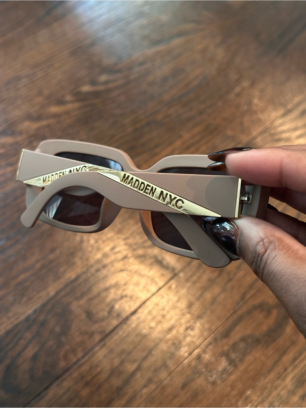 Brown Rectangular Sunglasses - Picture 3 of 3